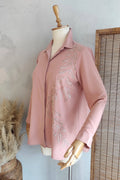 Jessica festliches handbesticktes Hemd für große Größen aus Polyester