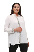 "Handgefertigt" Jessica Handbestickte Crêpe Bluse - Eleganz in großen Größen
