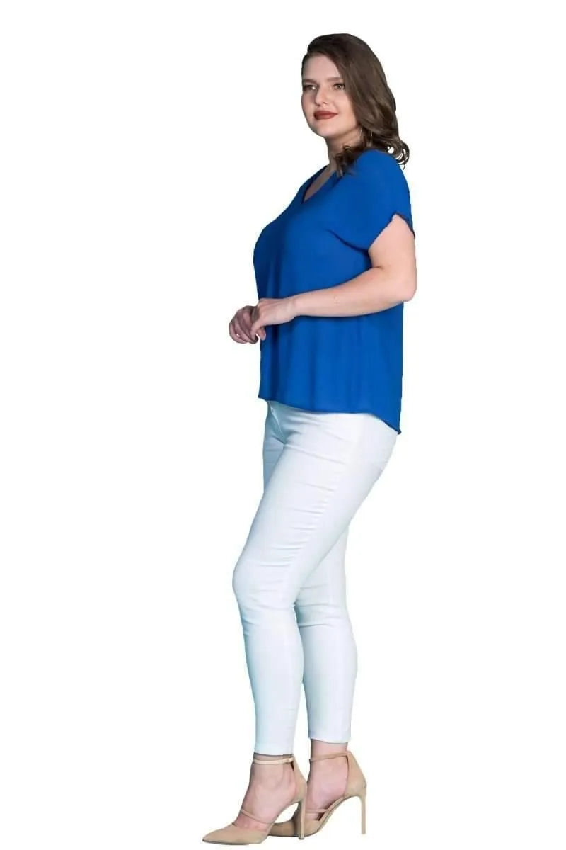 Jessica Plus Size Crepe Blouse with V-Neck and Back Detail - Office & Daily - Image 22
