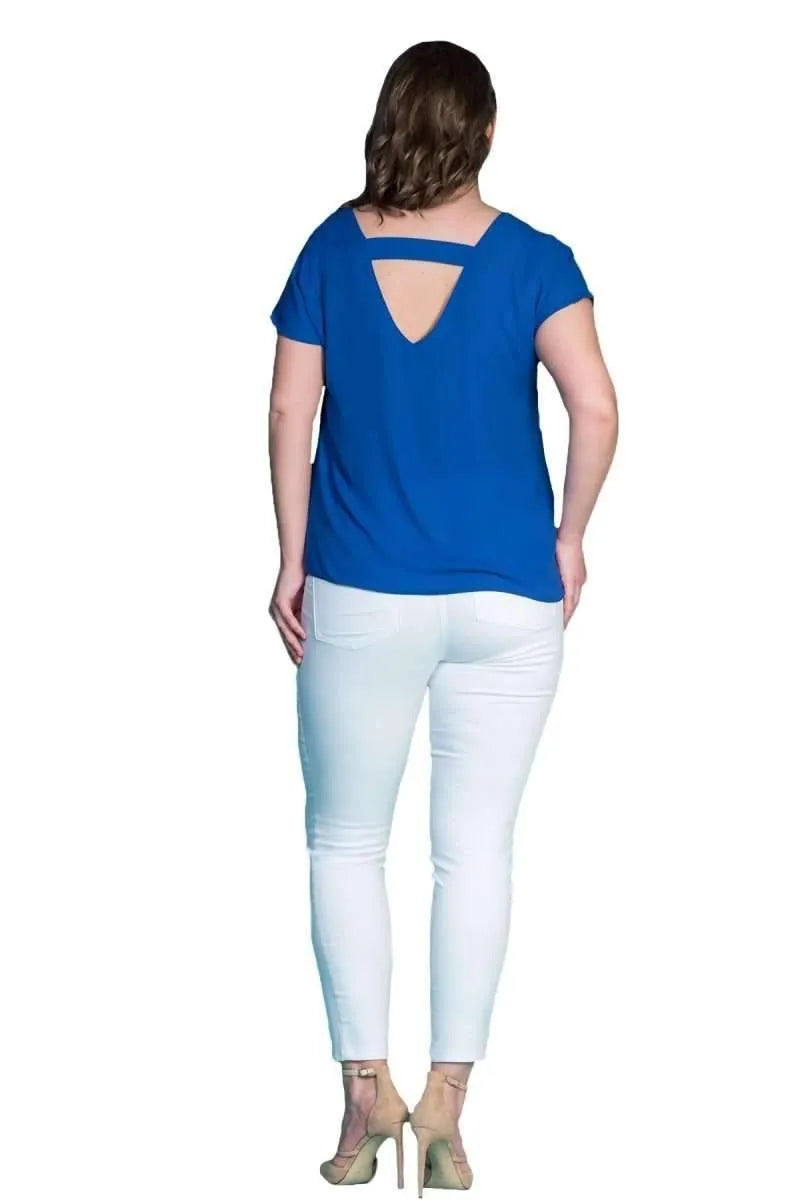 Jessica Plus Size Crepe Blouse with V-Neck and Back Detail - Office & Daily - Image 23