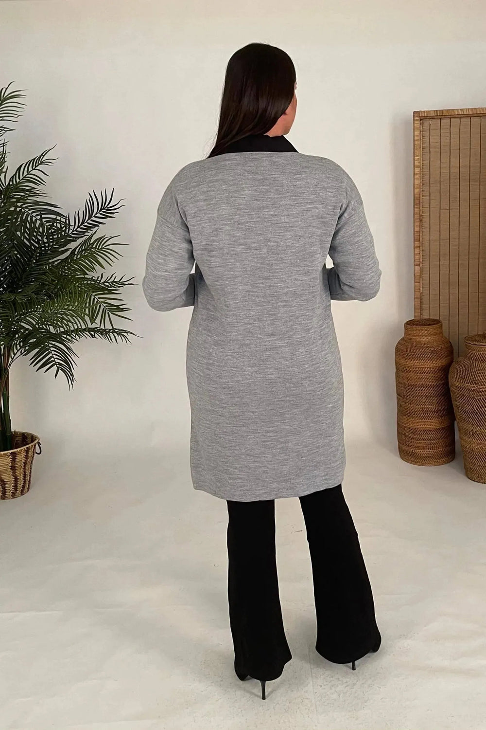 كارديجان نسائي تريكو قطني بمقاسات كبيرة - بنقشة الزهور - Image 11