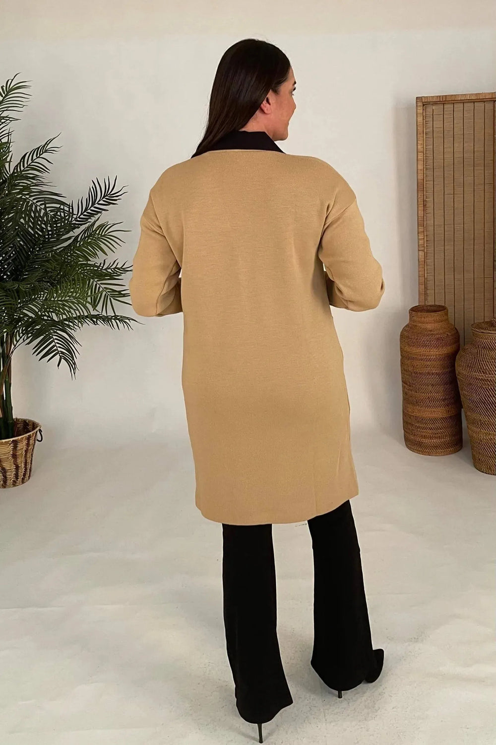 كارديجان نسائي تريكو قطني بمقاسات كبيرة - بنقشة الزهور - Image 18