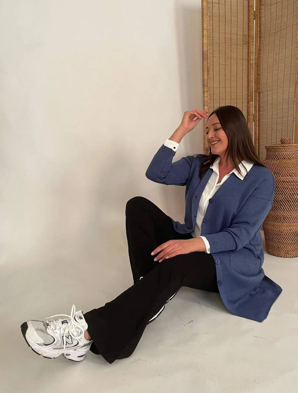 كارديجان نسائي تريكو قطني بمقاسات كبيرة - بنقشة الزهور - Image 26