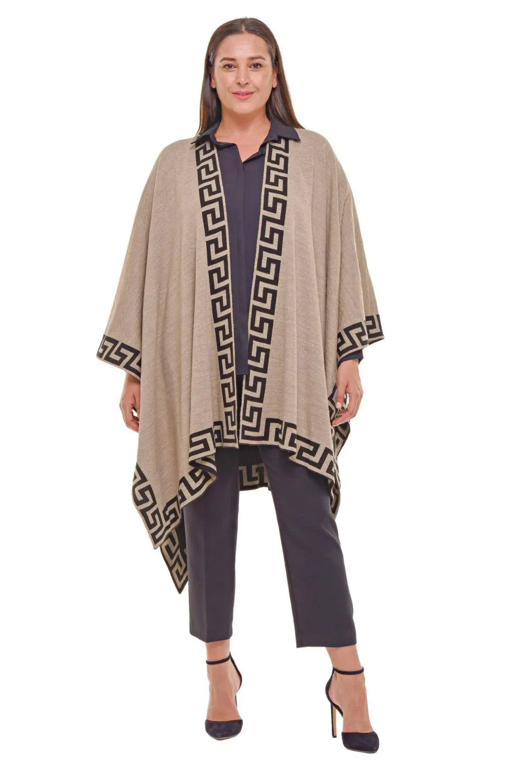 Büyük Beden Etnık Desen Panço - Image 5