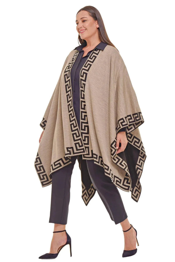 Büyük Beden Etnık Desen Panço