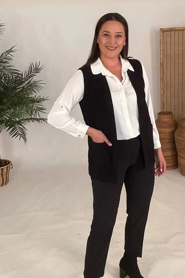 Women's Plus Size Knitwear Vest - Viscose Milano Knit