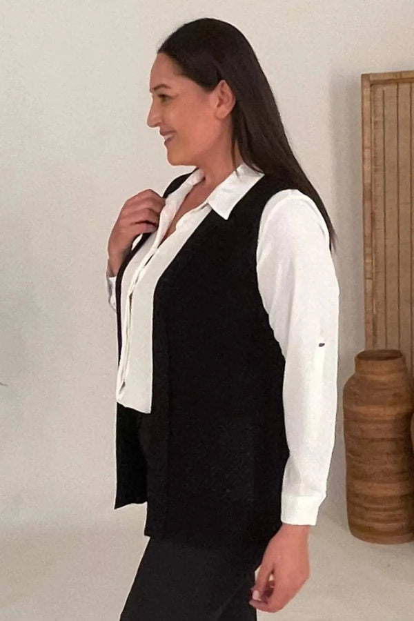 Women's Plus Size Knitwear Vest - Viscose Milano Knit