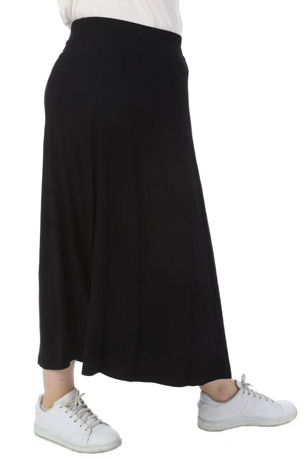 Kadın Zümrüt Yeşili Büyük Beden Viskon Pileli Uzun Etek