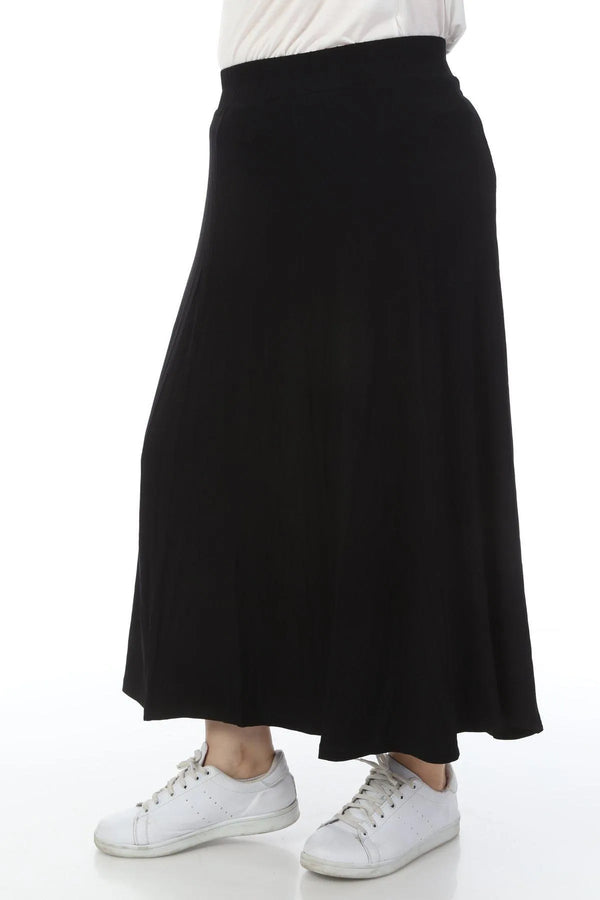 Kadın Zümrüt Yeşili Büyük Beden Viskon Pileli Uzun Etek