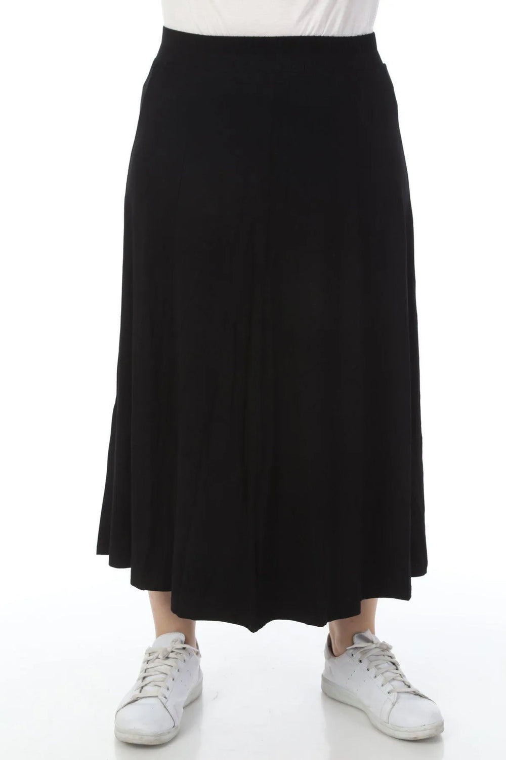 Kadın Zümrüt Yeşili Büyük Beden Viskon Pileli Uzun Etek - Image 6