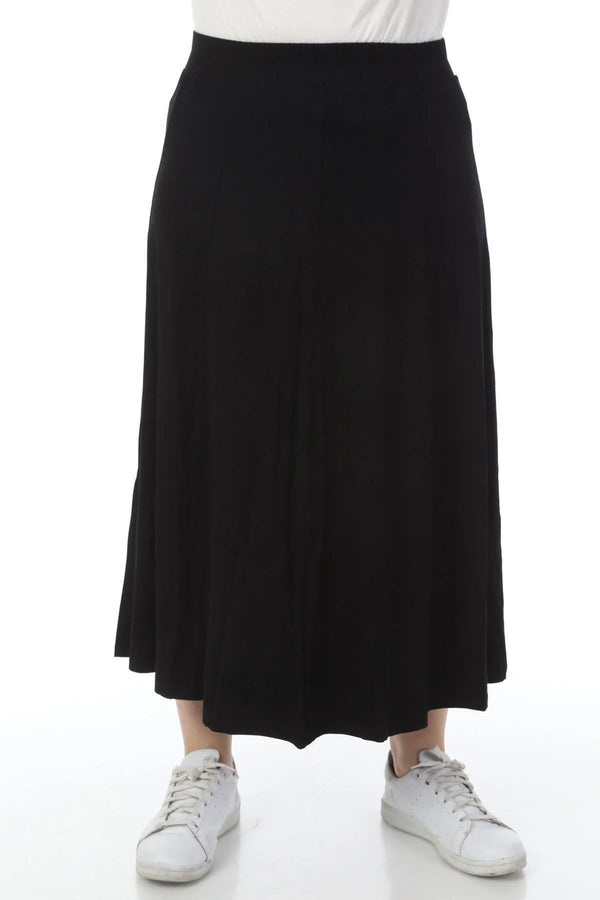 Kadın Zümrüt Yeşili Büyük Beden Viskon Pileli Uzun Etek