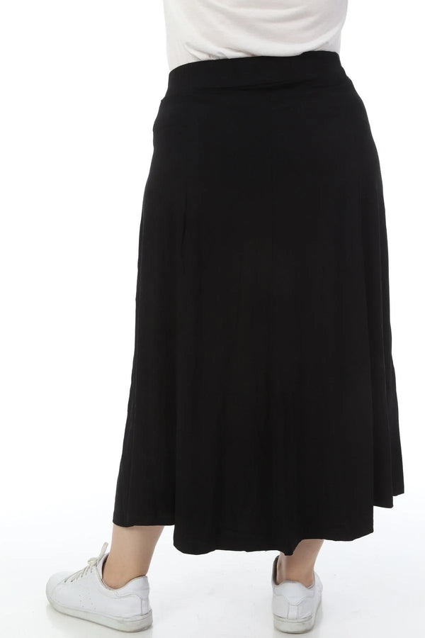 Kadın Zümrüt Yeşili Büyük Beden Viskon Pileli Uzun Etek