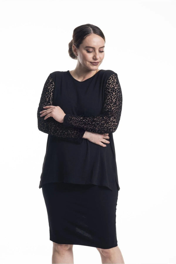 Kol Leopar Dantelli Bluz