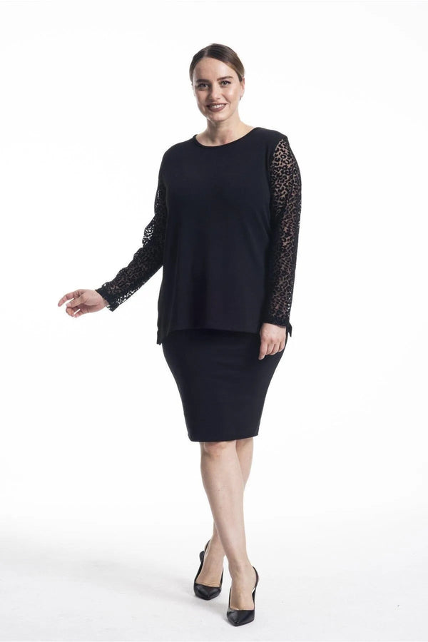 Kol Leopar Dantelli Bluz