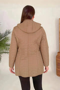 Plus Size Fur-Lined Quilted Coat - Women's Winter Hooded Parka