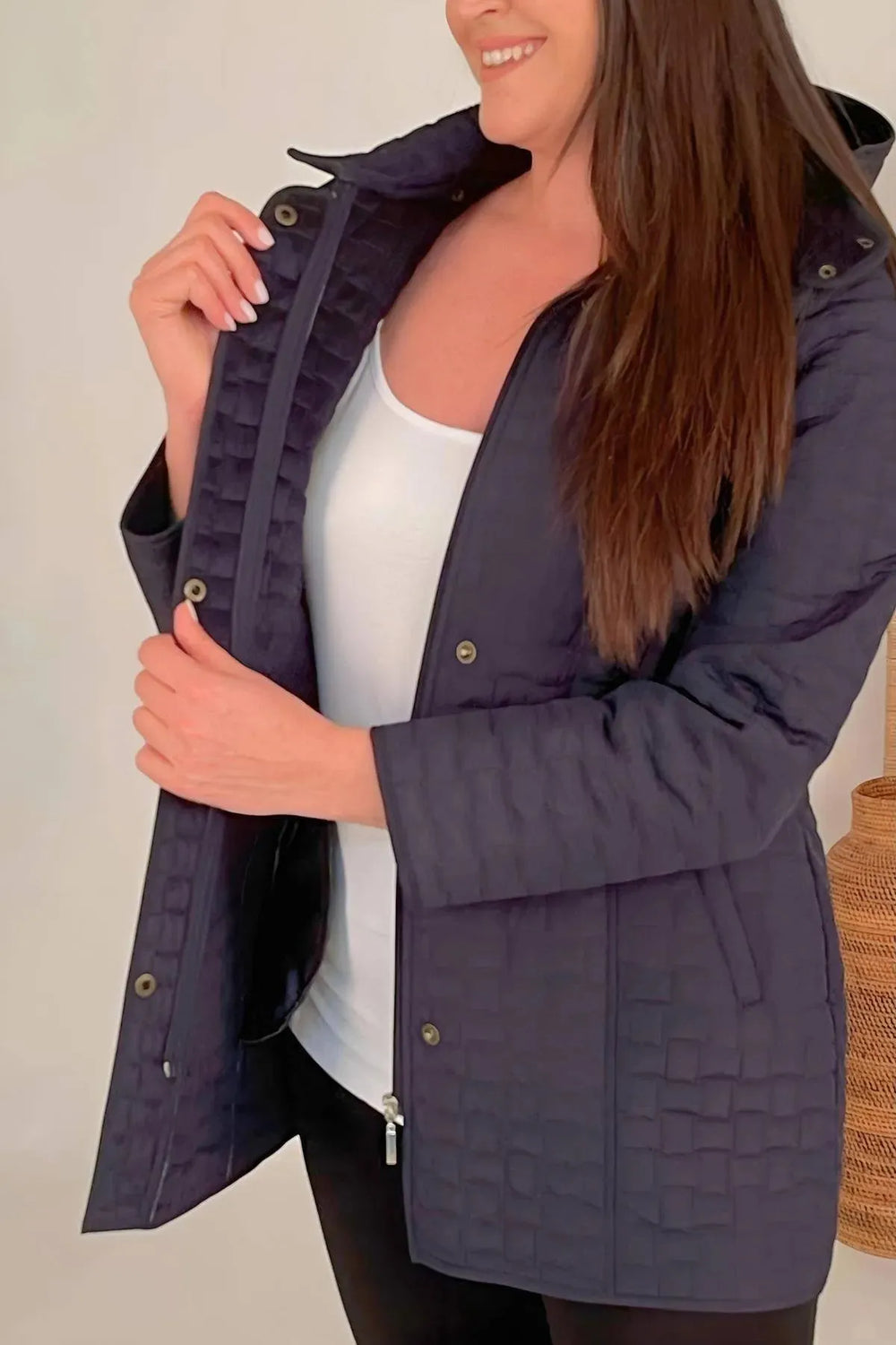 Plus Size Fur-Lined Quilted Coat - Women's Winter Hooded Parka - Image 10