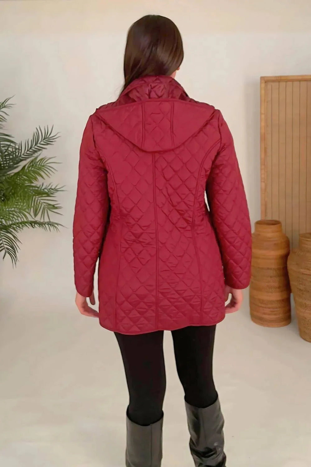Plus Size Fur-Lined Quilted Coat - Women's Winter Hooded Parka - Image 17