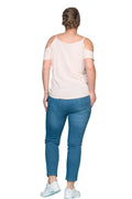 Baumwoll-T-Shirt mit Schulter-Detail