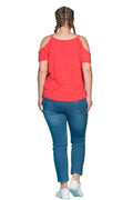 Baumwoll-T-Shirt mit Schulter-Detail