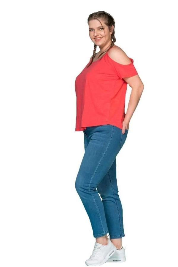 Shoulder Detail Cotton T-Shirt