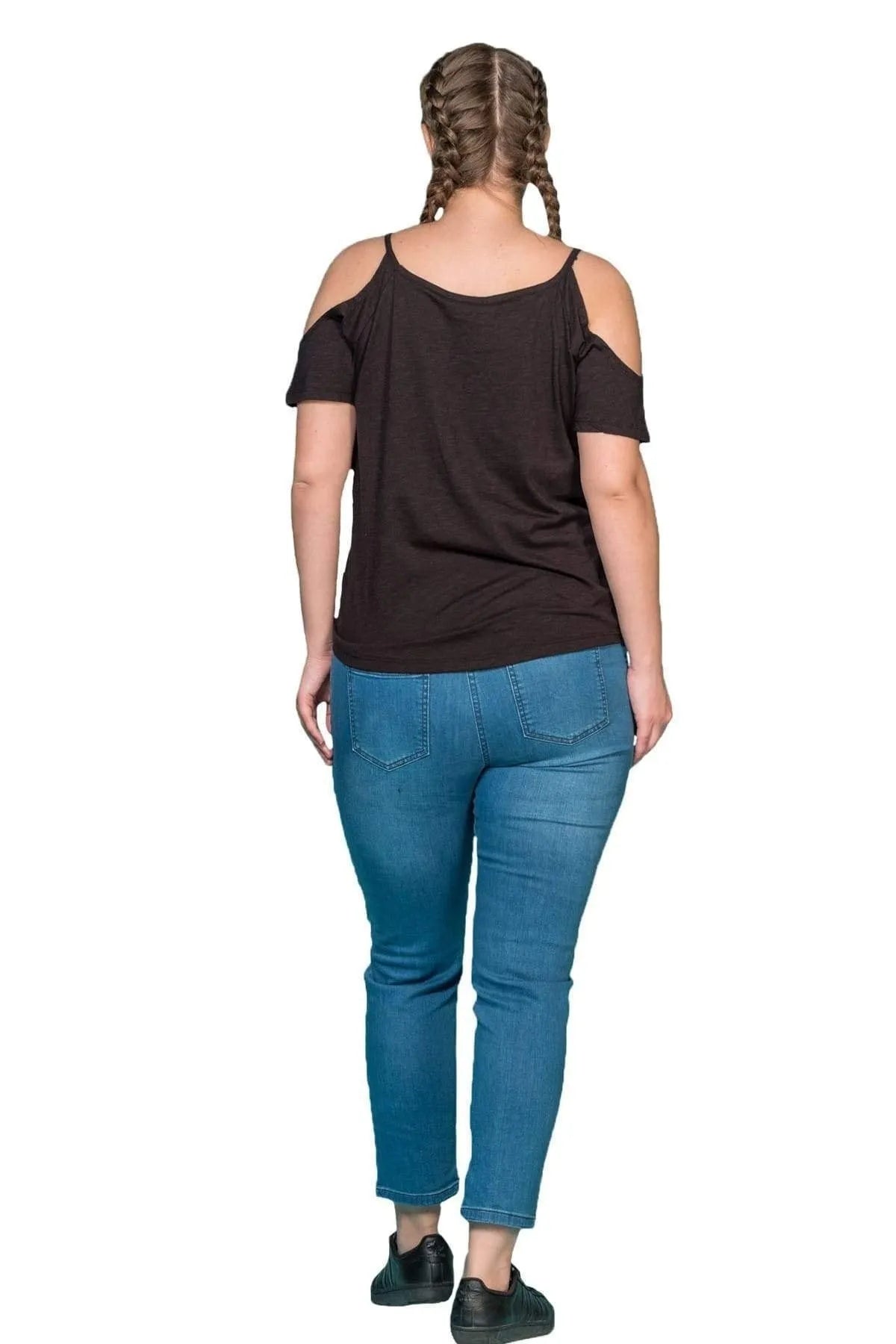 Baumwoll-T-Shirt mit Schulter-Detail
