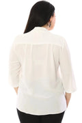 V-Ausschnitt Bluse mit Schulterfalten