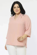 V-Ausschnitt Bluse mit Schulterfalten