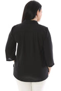 V-Ausschnitt Bluse mit Schulterfalten