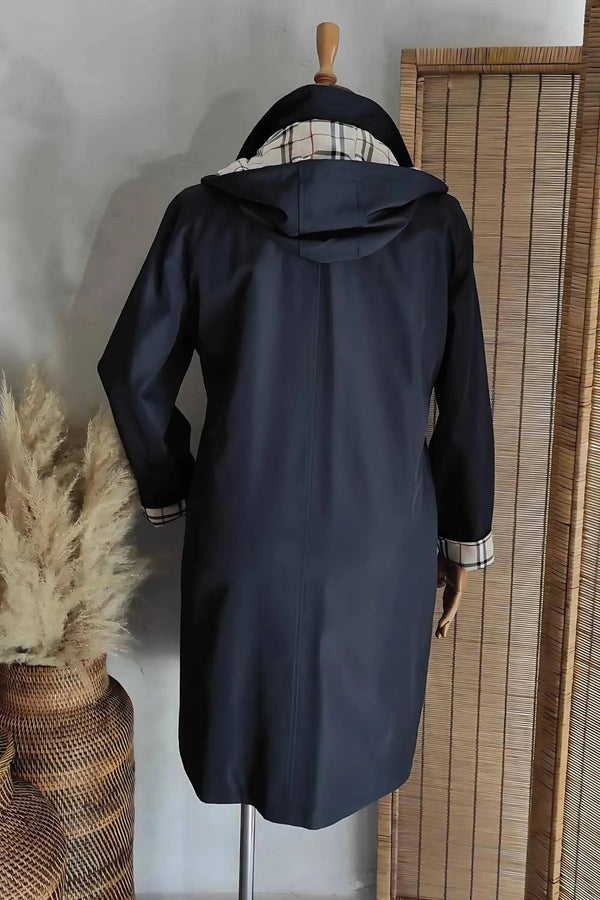 Su Geçirmez Büyük Beden Yağmurluk - Kapüşonlu Diz Boyu