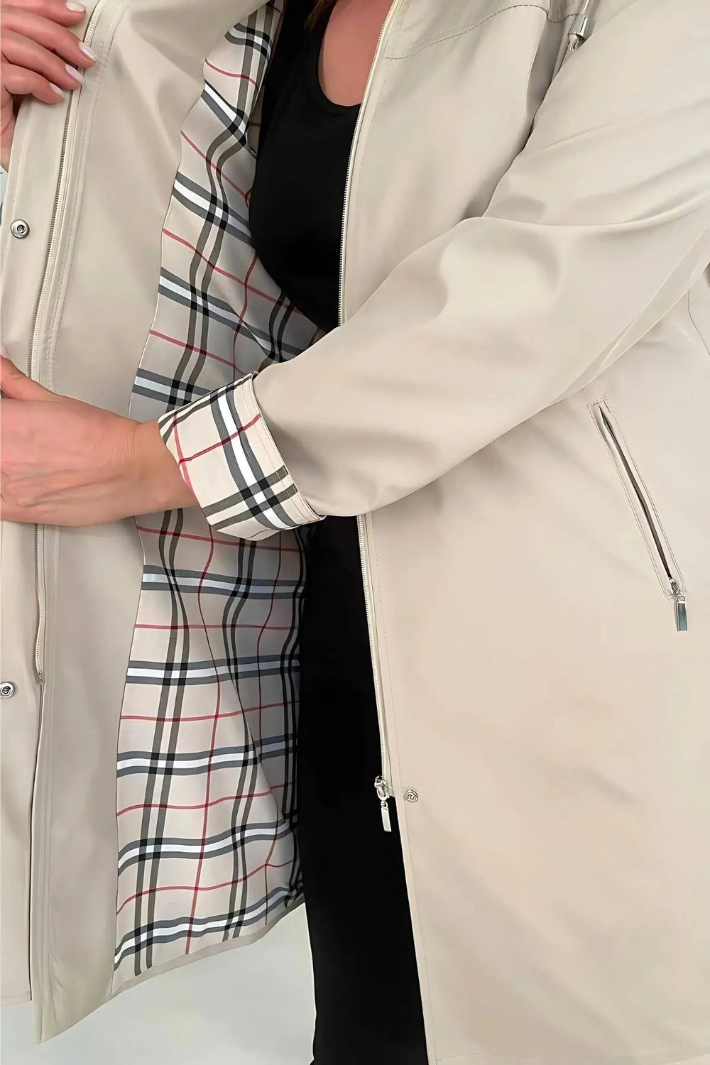 Su Geçirmez Büyük Beden Yağmurluk - Kapüşonlu Diz Boyu - Image 17