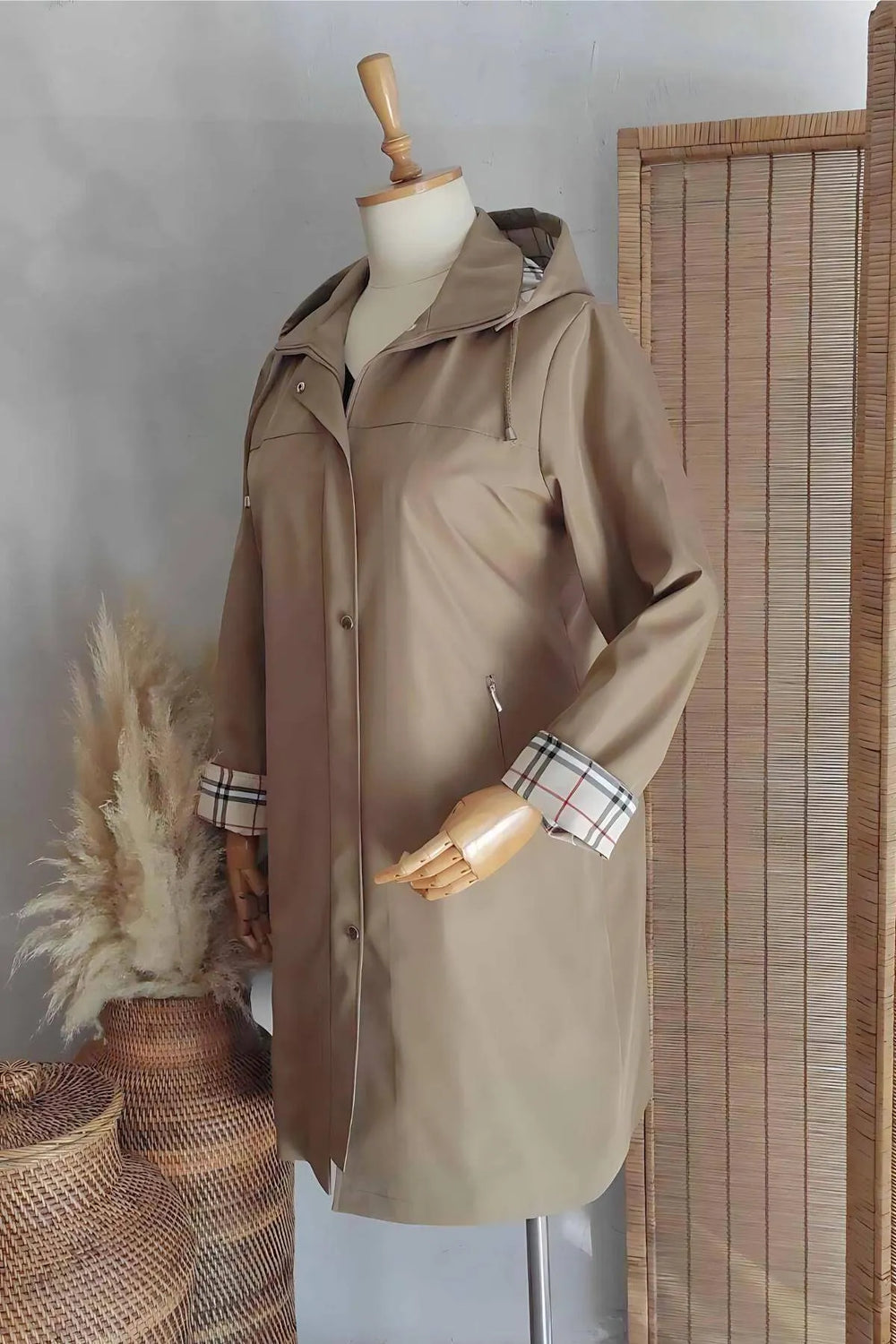 Su Geçirmez Büyük Beden Yağmurluk - Kapüşonlu Diz Boyu - Image 20