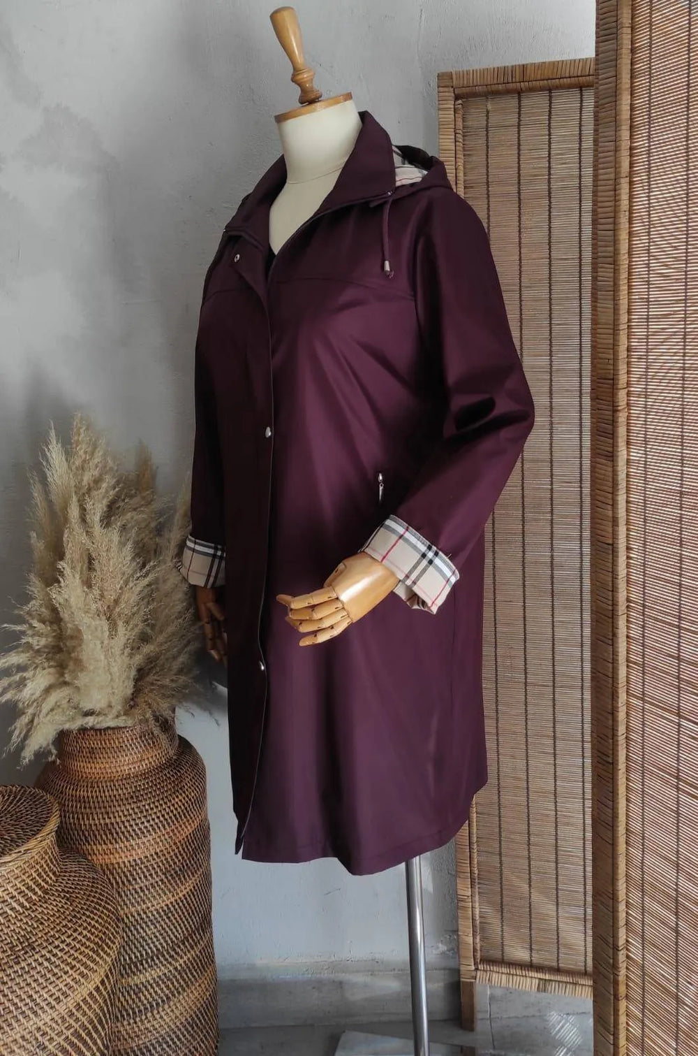 Su Geçirmez Büyük Beden Yağmurluk - Kapüşonlu Diz Boyu - Image 23