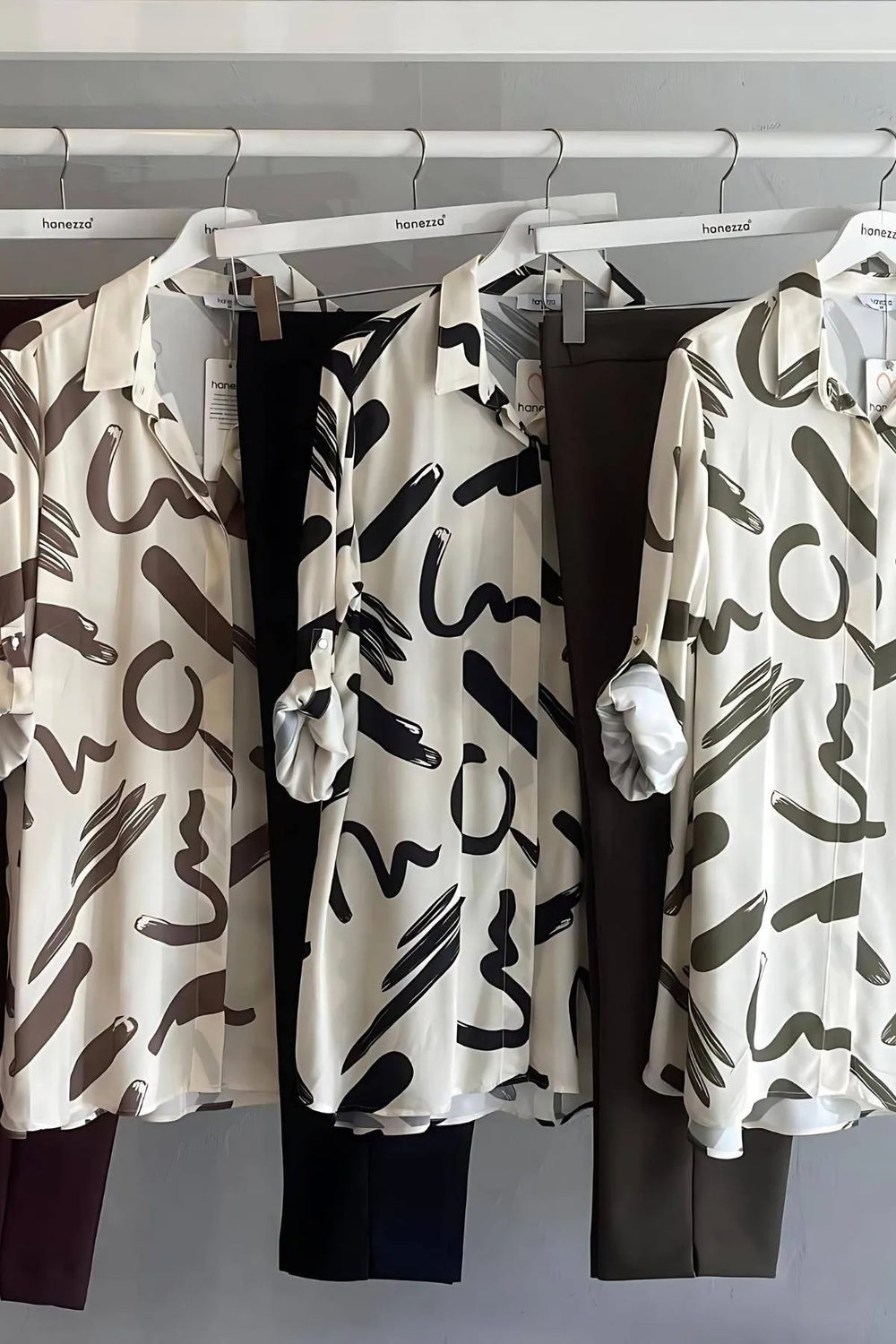 Рубашка вискозная больших размеров с рисунком 