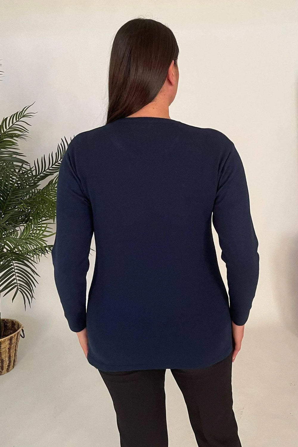 Triko Bisiklet Yaka Kazak - Büyük Beden Anne Kazağı Akrilik - Image 6