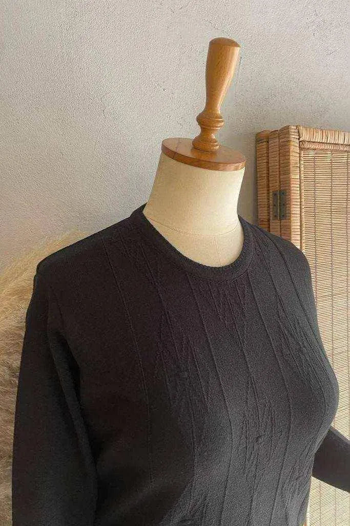 Triko Bisiklet Yaka Kazak - Büyük Beden Anne Kazağı Akrilik - Image 10