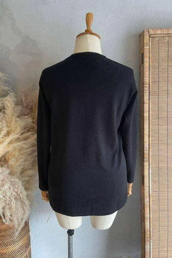 Triko Bisiklet Yaka Kazak - Büyük Beden Anne Kazağı Akrilik