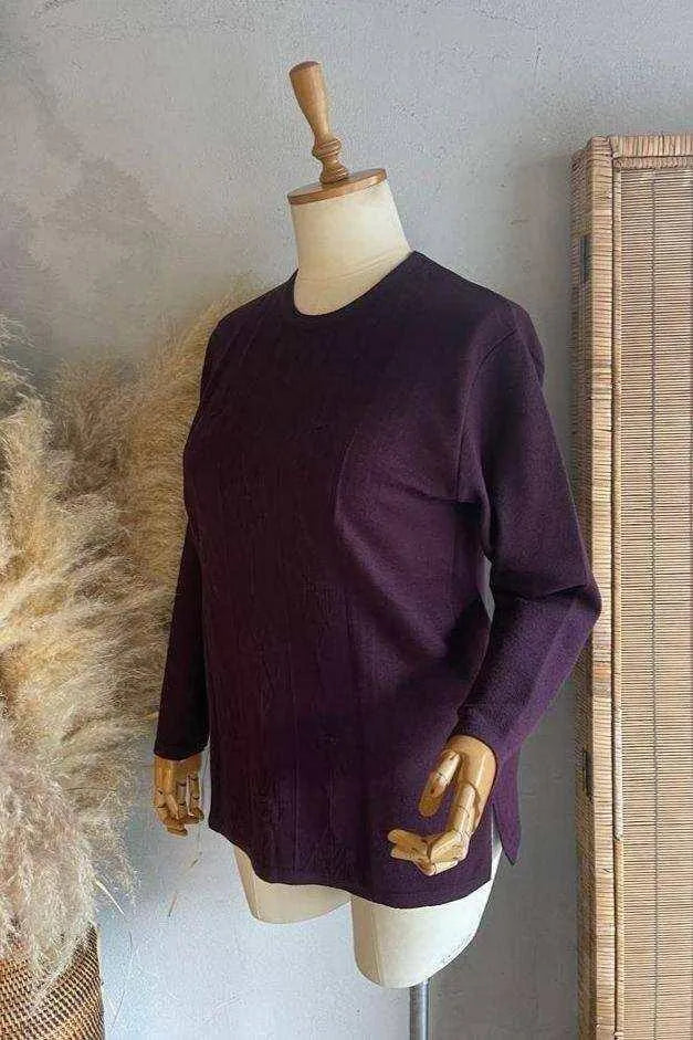 Triko Bisiklet Yaka Kazak - Büyük Beden Anne Kazağı Akrilik - Image 13