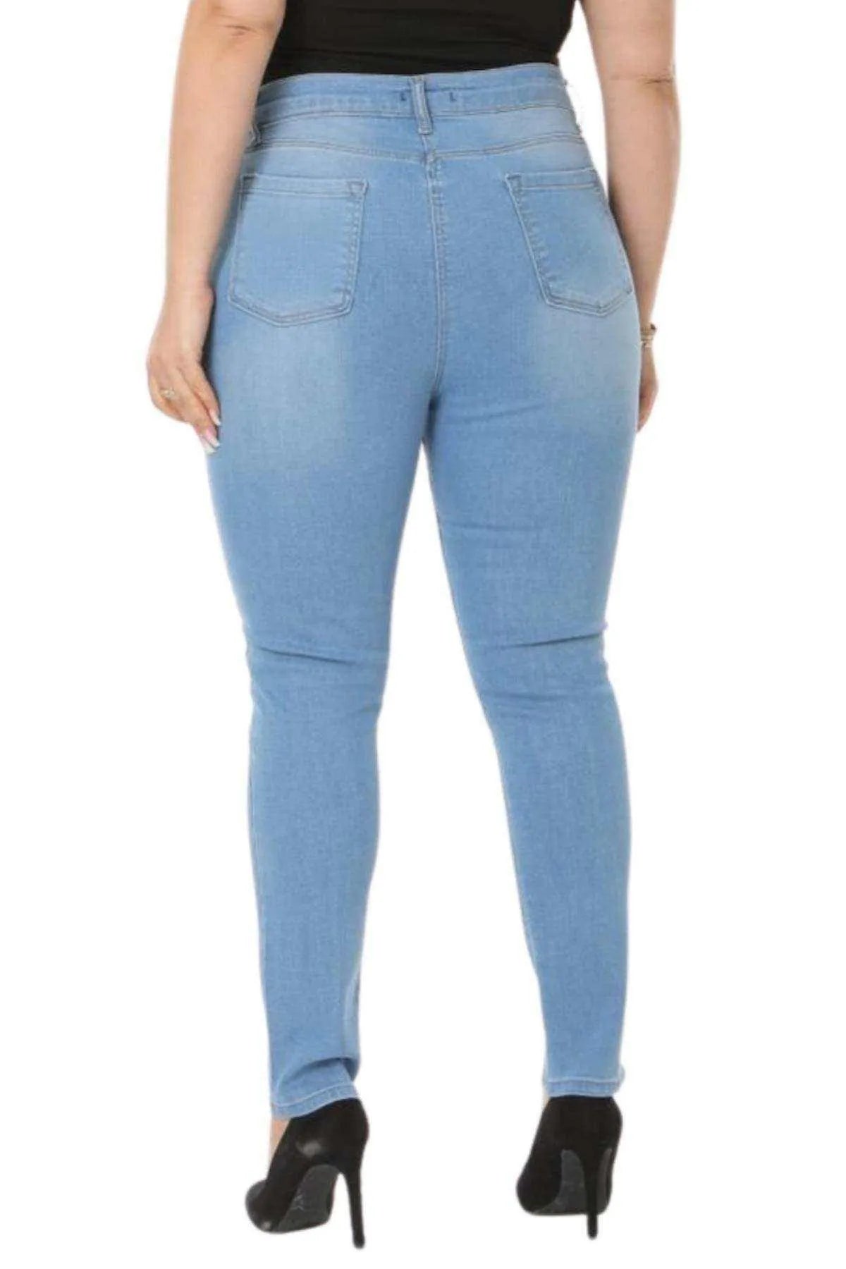 High-Waisted Lycra Jeans - Slim Fit Women's Denim