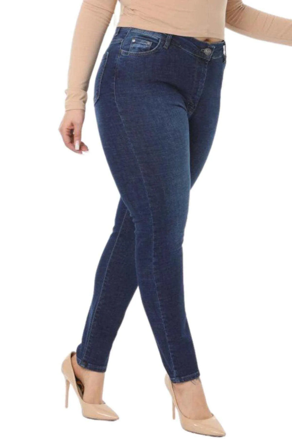 Джинсы с высокой талией и лайкрой - Элегантность в облегающем силуэте - Image 12