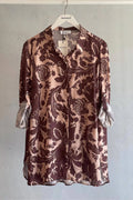 Elegant & Romantic "Vienna Garden" Pattern | Plus Size Floss Satin Tunic-Shirt