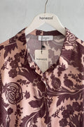 Elegant & Romantic "Vienna Garden" Pattern | Plus Size Floss Satin Tunic-Shirt