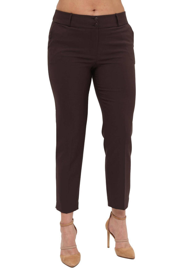 Büyük Beden Kadın Yüksek Bel Kumaş Pantolon