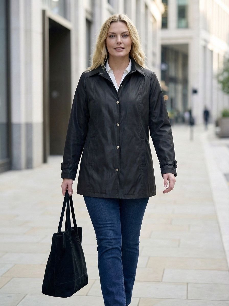 Büyük Beden Kadın Bordo Su İtici Rahat Kalıp Astarlı Trençkot - Image 17