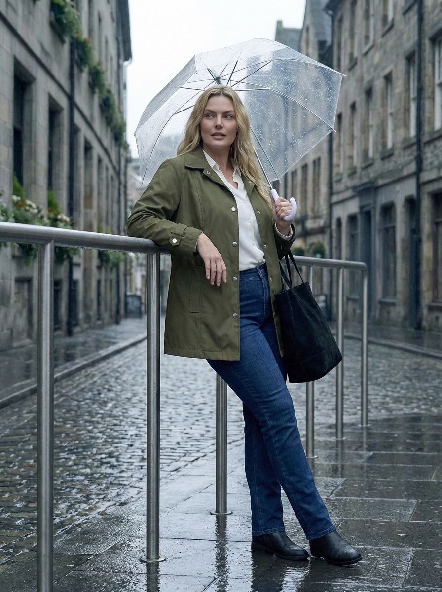 Büyük Beden Kadın Bordo Su İtici Rahat Kalıp Astarlı Trençkot - Image 11