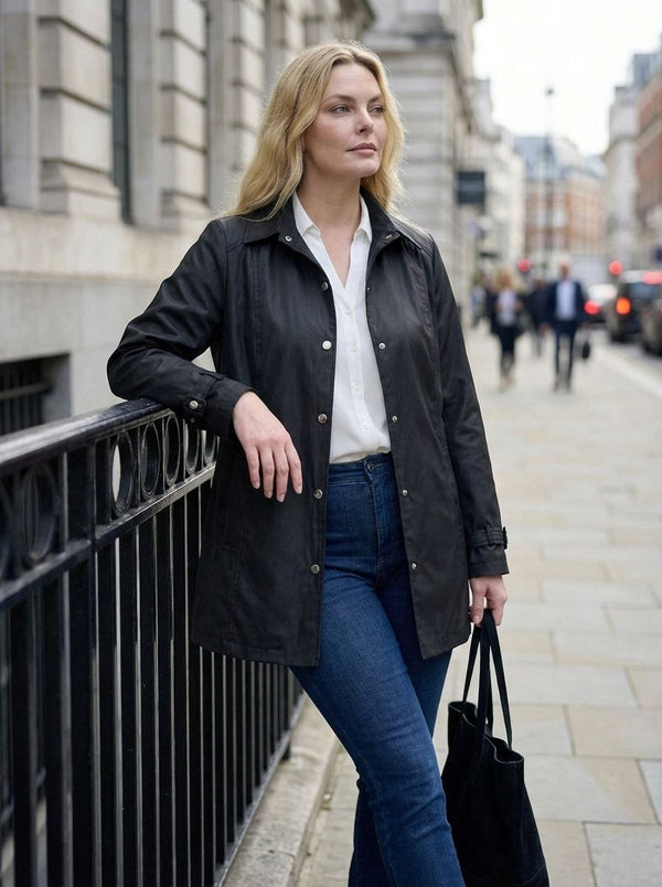 Büyük Beden Kadın Bordo Su İtici Rahat Kalıp Astarlı Trençkot