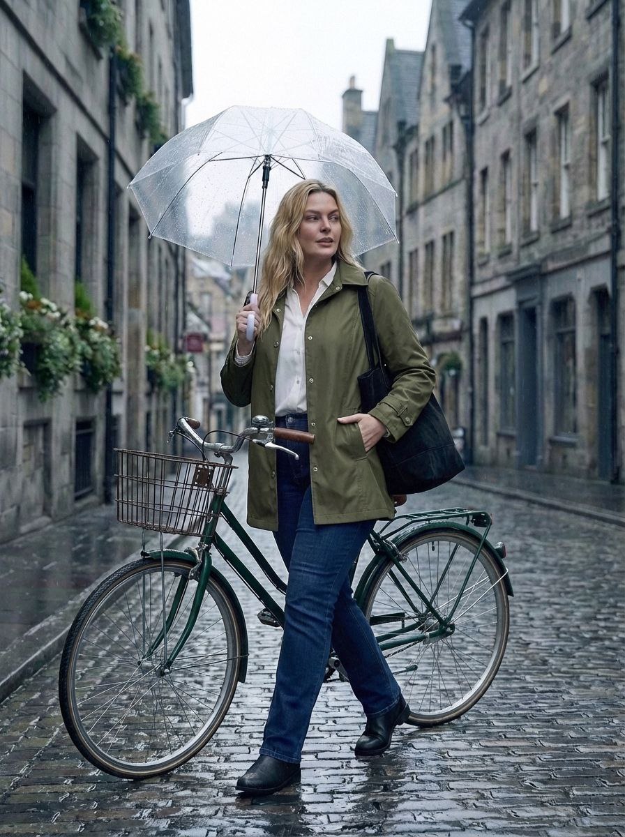 Büyük Beden Kadın Bordo Su İtici Rahat Kalıp Astarlı Trençkot - Image 14