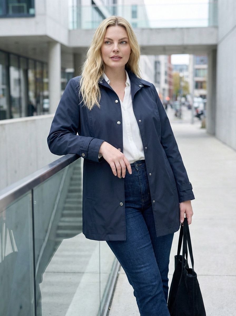 Büyük Beden Kadın Bordo Su İtici Rahat Kalıp Astarlı Trençkot - Image 10